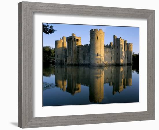 Bodiam Castle Reflected in Moat, Bodiam, East Sussex, England, United Kingdom-Ruth Tomlinson-Framed Photographic Print