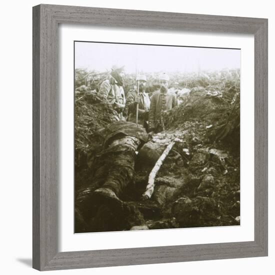 Bodies and prisoners, Les Éparges, northern France, 1915-Unknown-Framed Photographic Print