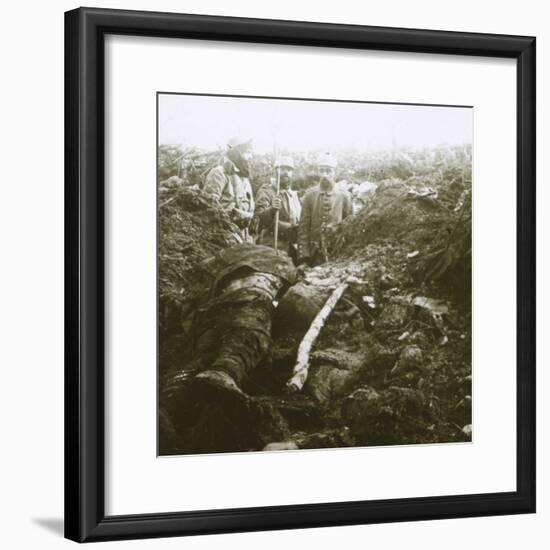 Bodies and prisoners, Les Éparges, northern France, 1915-Unknown-Framed Photographic Print