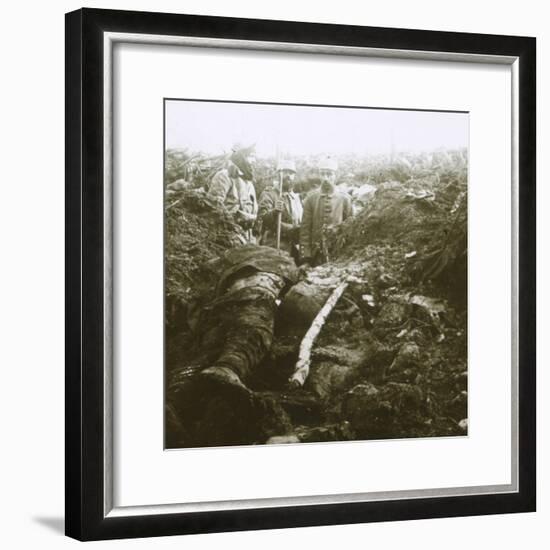 Bodies and prisoners, Les Éparges, northern France, 1915-Unknown-Framed Photographic Print