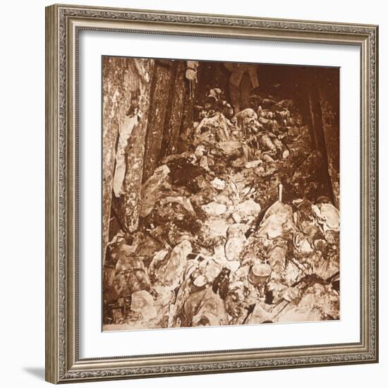 Bodies in tunnels under Mount Cornillet, Champagne, northern France, c1917-Unknown-Framed Photographic Print