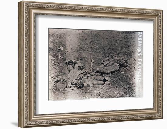 Bodies of dead French soldiers, c1914-c1918-Unknown-Framed Photographic Print