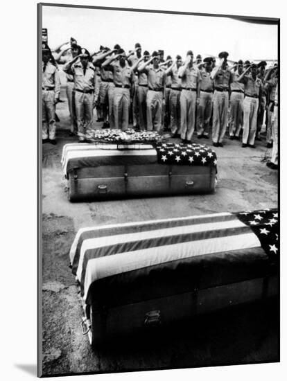 Bodies of Soldiers Killed in Vietnam Arriving in the Us-null-Mounted Photographic Print