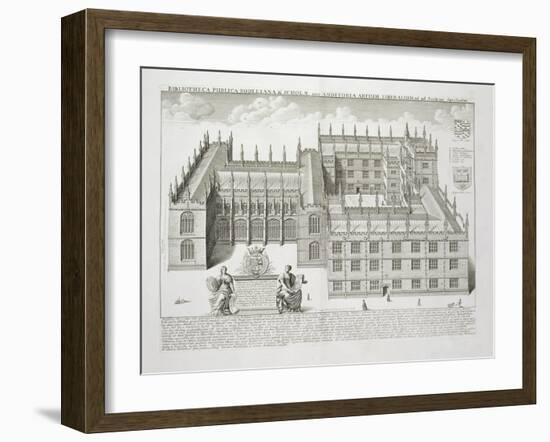 Bodleian Library, Oxford, from 'Oxonia Illustrata', Published 1675 (Engraving)-David Loggan-Framed Giclee Print