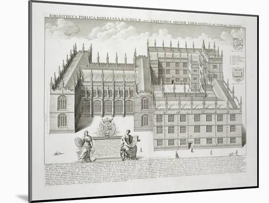 Bodleian Library, Oxford, from 'Oxonia Illustrata', Published 1675 (Engraving)-David Loggan-Mounted Giclee Print
