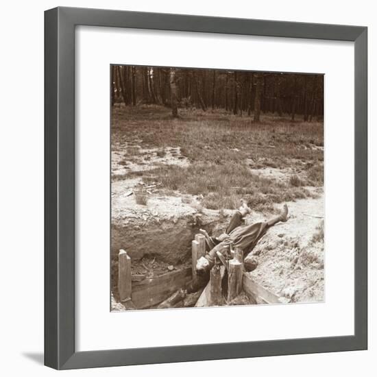 Body of dead soldier, Argonne, northern France, c1914-c1918-Unknown-Framed Photographic Print