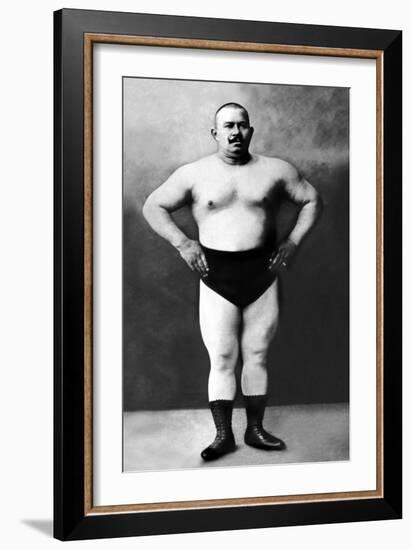 Bodybuilder in Hands on Hips Pose-null-Framed Art Print