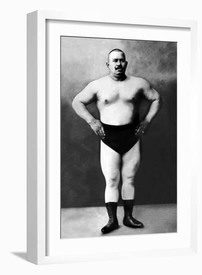 Bodybuilder in Hands on Hips Pose-null-Framed Art Print