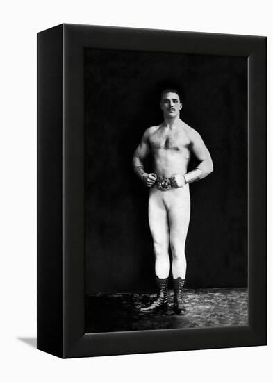 Bodybuilder in Leotard and Boots-null-Framed Stretched Canvas