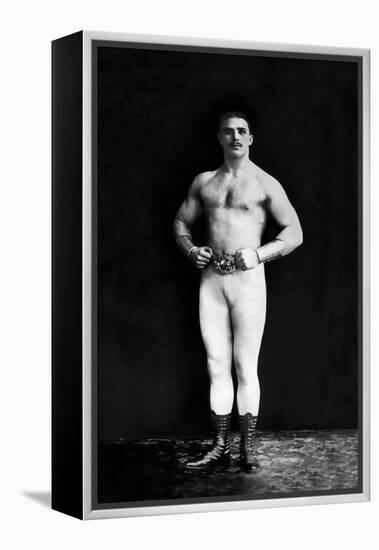 Bodybuilder in Leotard and Boots-null-Framed Stretched Canvas