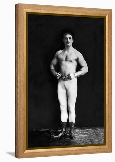 Bodybuilder in Leotard and Boots-null-Framed Stretched Canvas