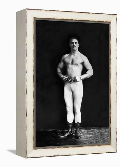 Bodybuilder in Leotard and Boots-null-Framed Stretched Canvas