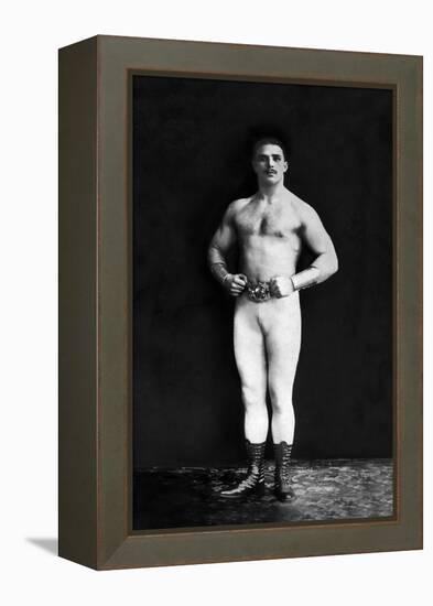 Bodybuilder in Leotard and Boots-null-Framed Stretched Canvas