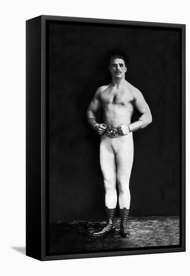 Bodybuilder in Leotard and Boots-null-Framed Stretched Canvas