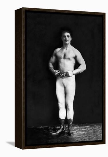 Bodybuilder in Leotard and Boots-null-Framed Stretched Canvas