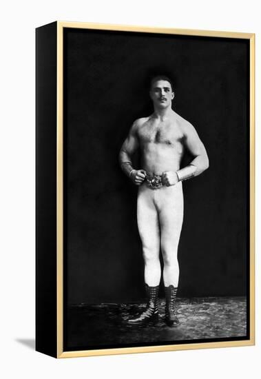 Bodybuilder in Leotard and Boots-null-Framed Stretched Canvas