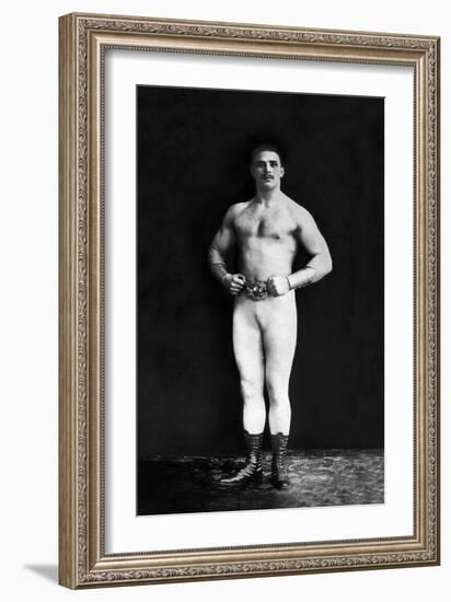 Bodybuilder in Leotard and Boots-null-Framed Premium Giclee Print