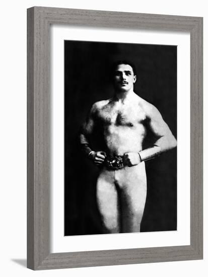 Bodybuilder in Tights-null-Framed Art Print