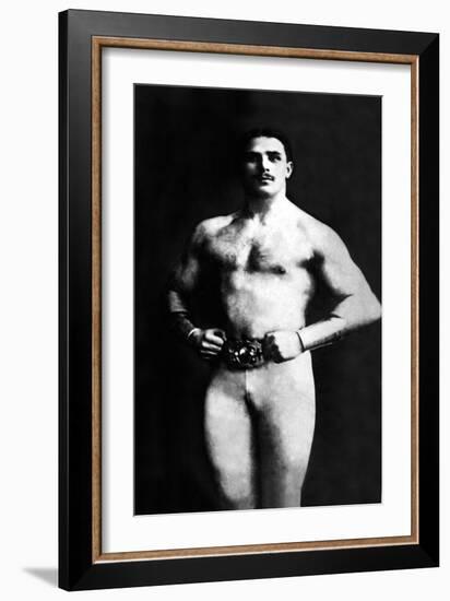 Bodybuilder in Tights-null-Framed Art Print