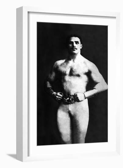 Bodybuilder in Tights-null-Framed Art Print