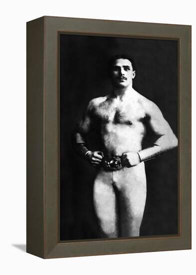 Bodybuilder in Tights-null-Framed Stretched Canvas