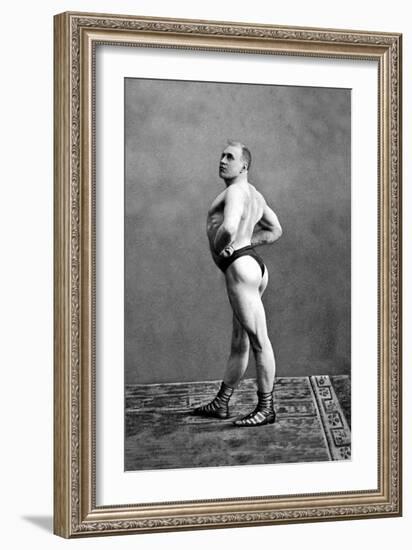 Bodybuilder's Back and Left Profile-null-Framed Premium Giclee Print