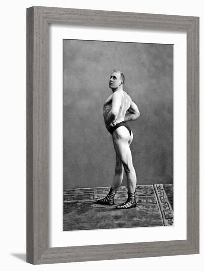 Bodybuilder's Back and Left Profile-null-Framed Premium Giclee Print