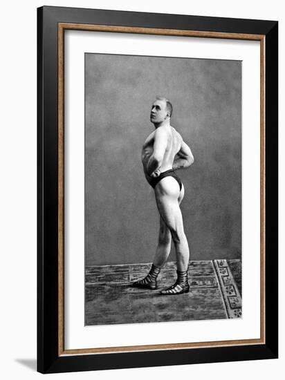 Bodybuilder's Back and Left Profile-null-Framed Premium Giclee Print