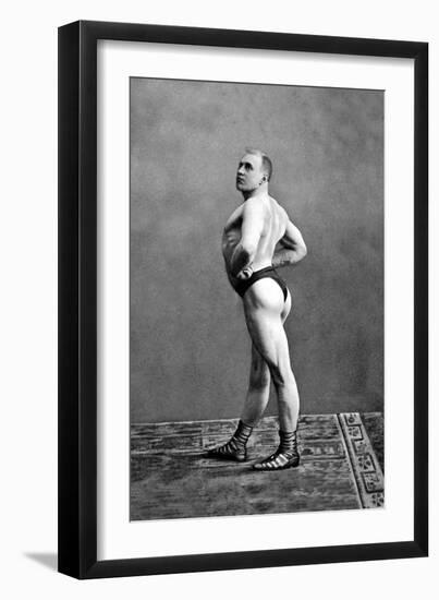 Bodybuilder's Back and Left Profile-null-Framed Premium Giclee Print