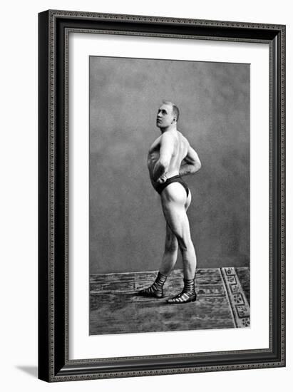 Bodybuilder's Back and Left Profile-null-Framed Premium Giclee Print