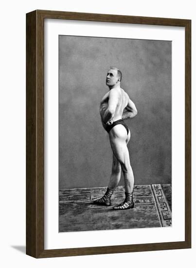 Bodybuilder's Back and Left Profile--Framed Art Print