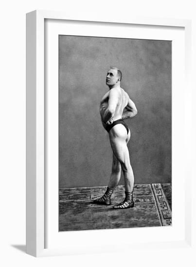 Bodybuilder's Back and Left Profile-null-Framed Art Print