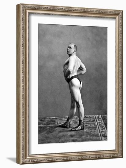 Bodybuilder's Back and Left Profile-null-Framed Art Print