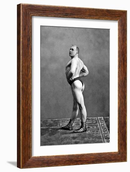 Bodybuilder's Back and Left Profile-null-Framed Art Print