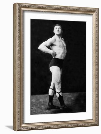 Bodybuilder's Right Profile-null-Framed Art Print