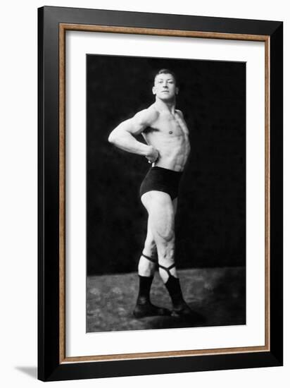 Bodybuilder's Right Profile-null-Framed Art Print