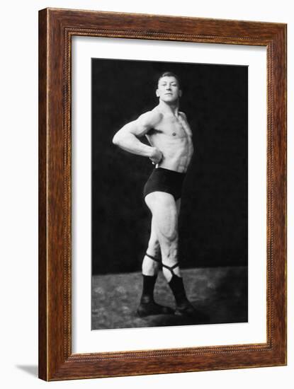 Bodybuilder's Right Profile-null-Framed Art Print