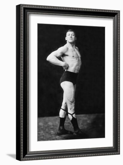 Bodybuilder's Right Profile-null-Framed Art Print