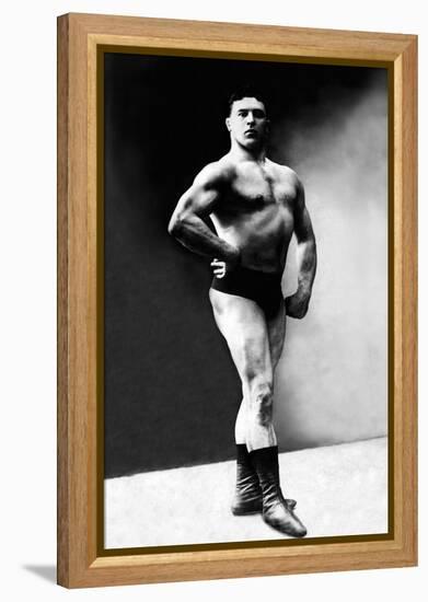 Bodybuilder's Shadowed Front and Partial Right Profile-null-Framed Stretched Canvas