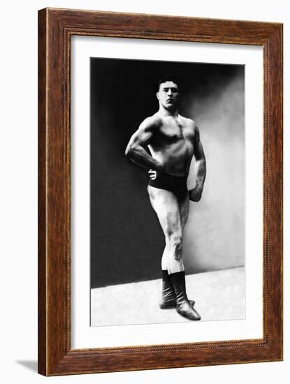 Bodybuilder's Shadowed Front and Partial Right Profile-null-Framed Premium Giclee Print