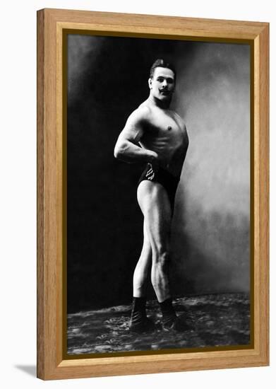 Bodybuilder's Shadowed Front and Right Profile-null-Framed Stretched Canvas