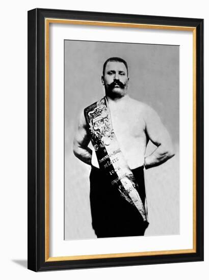 Bodybuilder Wearing Bandolier of Victory-null-Framed Art Print