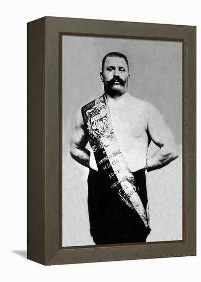 Bodybuilder Wearing Bandolier of Victory-null-Framed Stretched Canvas