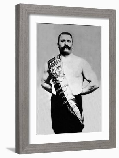 Bodybuilder Wearing Bandolier of Victory-null-Framed Premium Giclee Print