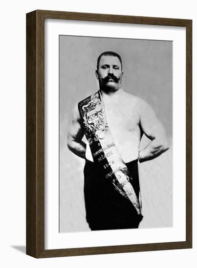 Bodybuilder Wearing Bandolier of Victory-null-Framed Premium Giclee Print