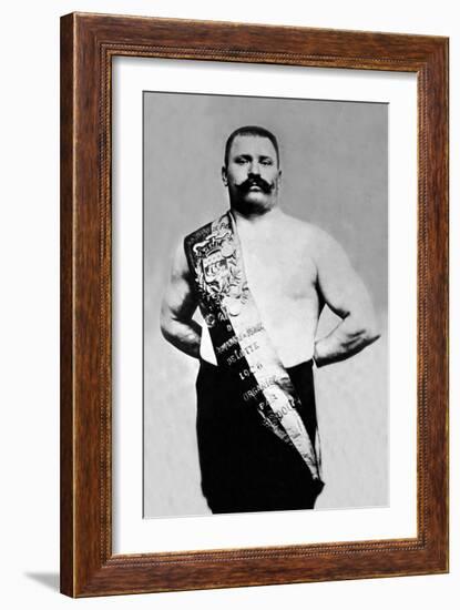 Bodybuilder Wearing Bandolier of Victory-null-Framed Art Print