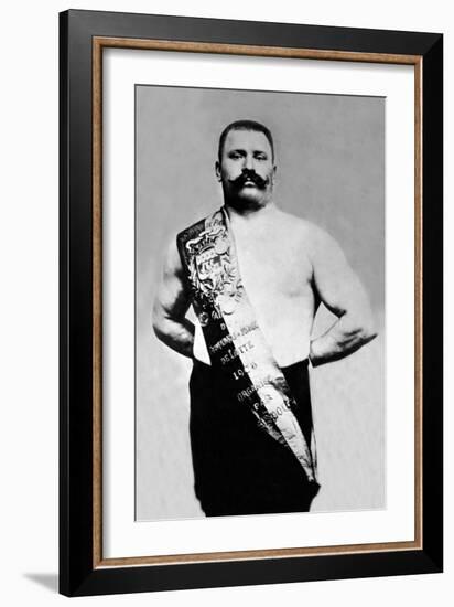 Bodybuilder Wearing Bandolier of Victory-null-Framed Art Print