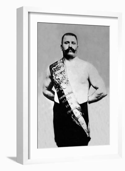 Bodybuilder Wearing Bandolier of Victory-null-Framed Art Print