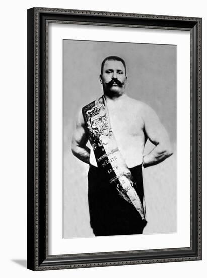 Bodybuilder Wearing Bandolier of Victory-null-Framed Art Print