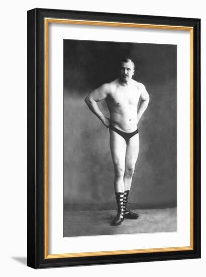 Bodybuilder with Hands on Hips-null-Framed Art Print